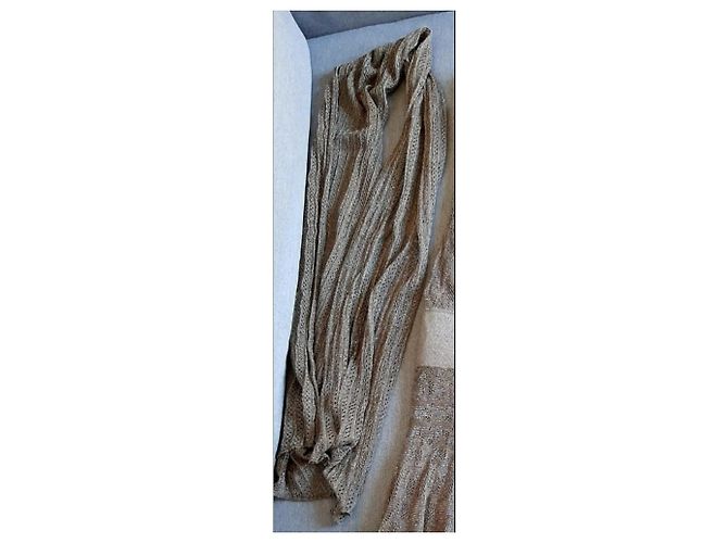 Chanel grey lace effect stole scarf Silvery Bronze - view 13