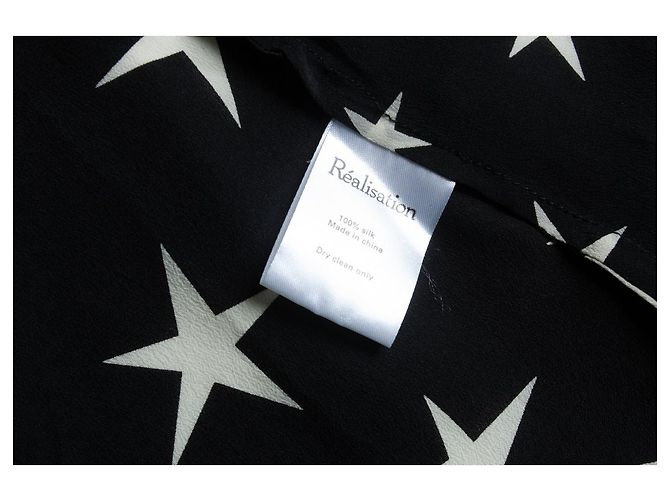 Autre Marque Realisation, Wickelkleid mit schwarz-weißen Sternen - Ansicht 5
