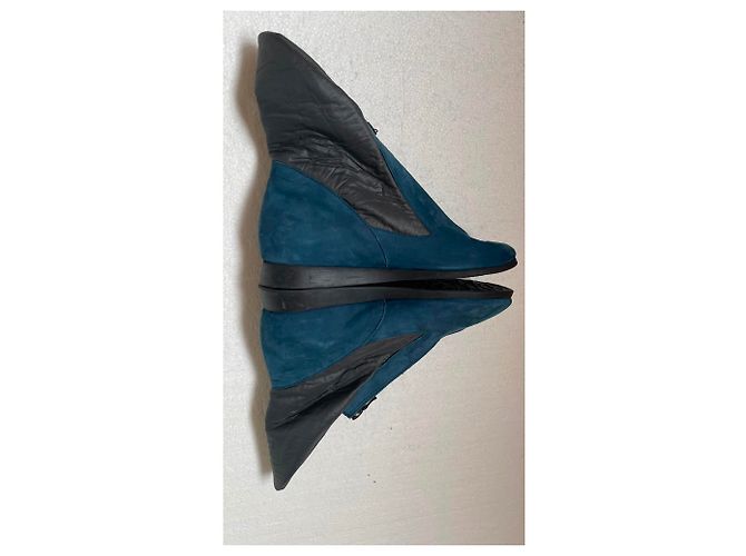 Autre Marque Stivaletti Arche Blu e Grigio in Nubuck e Nylon - vista 6