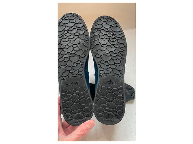 Autre Marque Stivaletti Arche Blu e Grigio in Nubuck e Nylon - vista 7