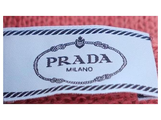 Prada Resort 2016 Mohair-Mix-Pullover mit ausgefranstem Saum Koralle - Ansicht 5