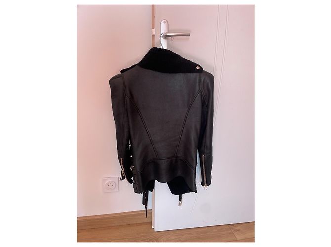 Balmain Black Leather Biker Jacket - view 5