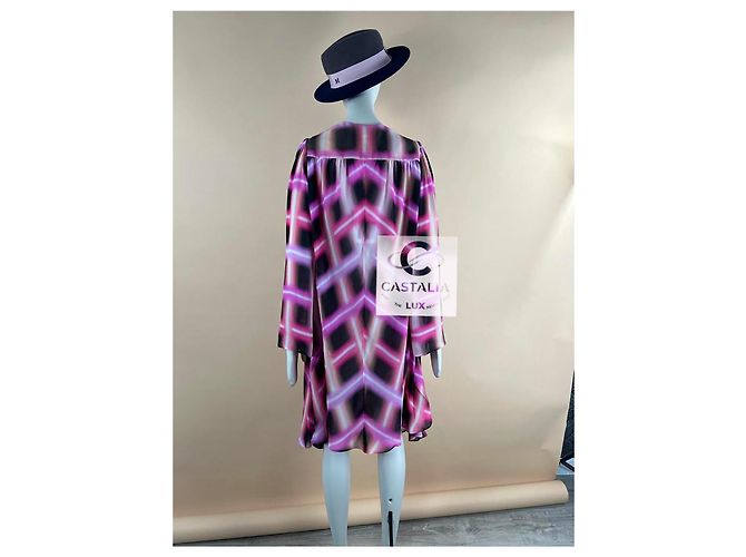 Chanel Werbekampagne CC Logos Seidenjacke Mantel 36 FR Mehrfarben - Ansicht 10