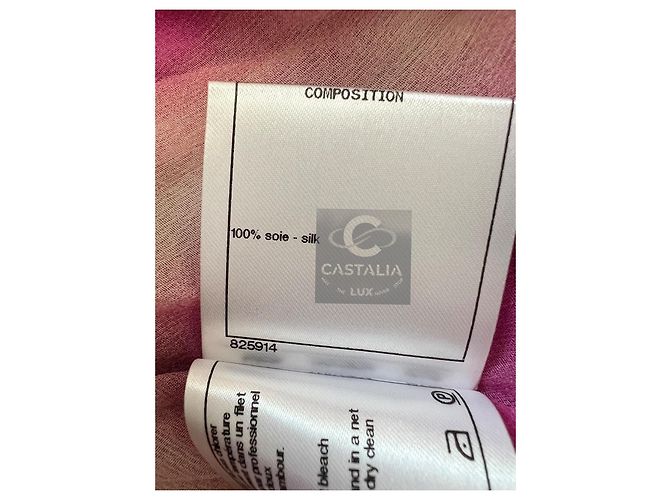 Chanel Werbekampagne CC Logos Seidenjacke Mantel 36 FR Mehrfarben - Ansicht 13
