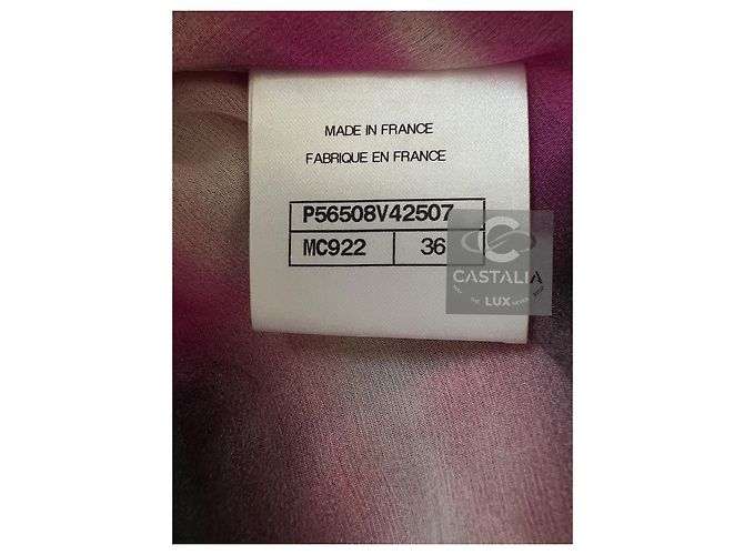 Chanel Werbekampagne CC Logos Seidenjacke Mantel 36 FR Mehrfarben - Ansicht 14