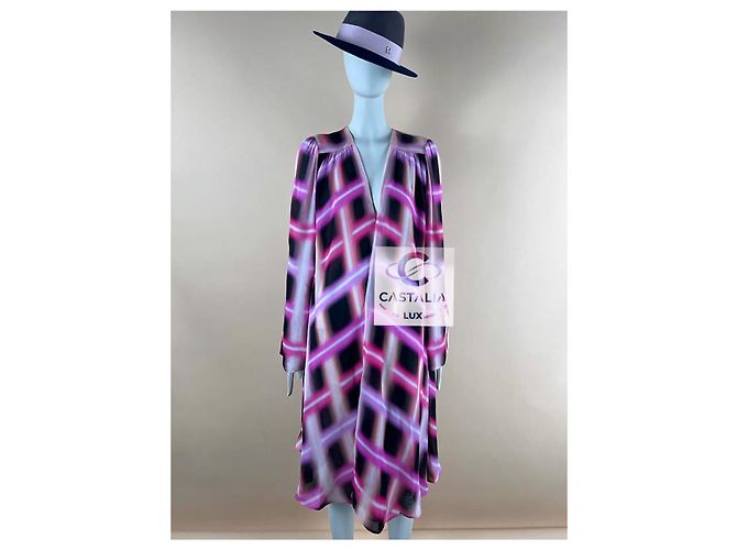Chanel Werbekampagne CC Logos Seidenjacke Mantel 36 FR Mehrfarben - Ansicht 5