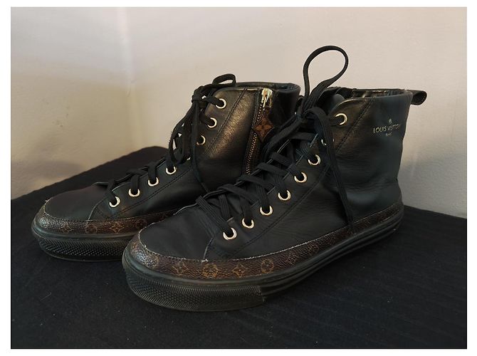 Sneakers alte Louis Vuitton Stellar in pelle nera Nero - vista 2