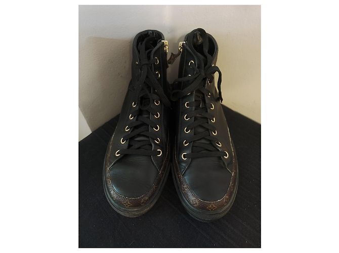 Sneakers alte Louis Vuitton Stellar in pelle nera Nero - vista 4