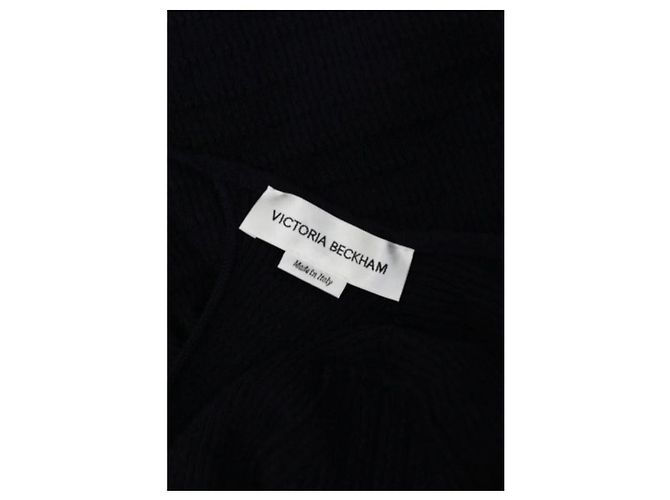 Top Victoria Beckham de lana azul marino con espalda abierta - vista 3