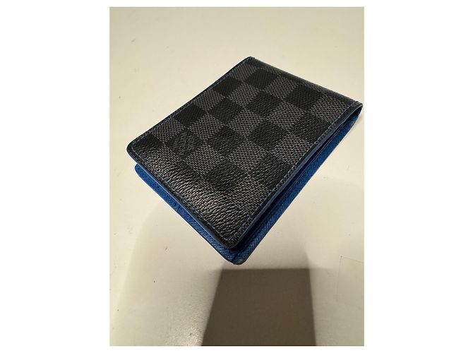 Portafoglio Louis Vuitton Slender Damier Graphite Blu - vista 3