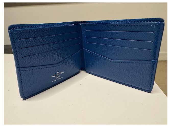 Portafoglio Louis Vuitton Slender Damier Graphite Blu - vista 4