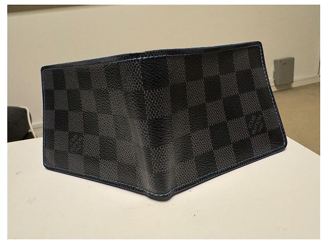 Portafoglio Louis Vuitton Slender Damier Graphite Blu - vista 5