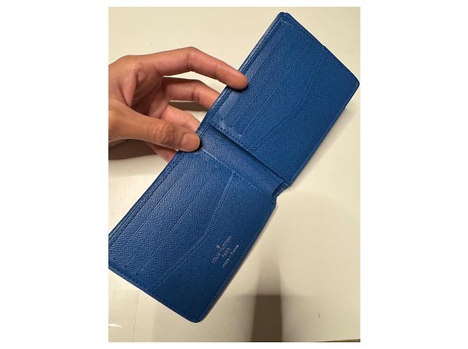Portafoglio Louis Vuitton Slender Damier Graphite Blu - vista 6