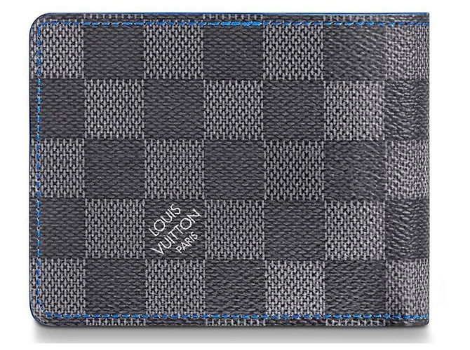 Portafoglio Louis Vuitton Slender Damier Graphite Blu - vista 7