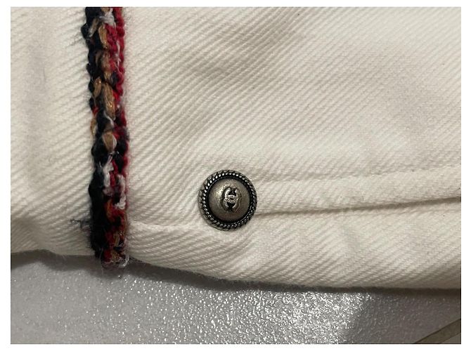 Pantalones Chanel de algodón blanco talla 34 - vista 10