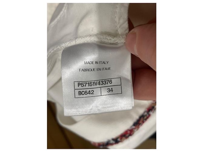 Pantalones Chanel de algodón blanco talla 34 - vista 6