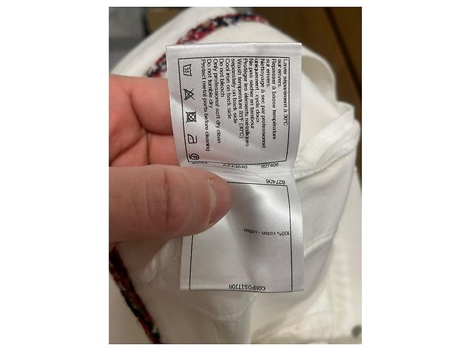 Pantalones Chanel de algodón blanco talla 34 - vista 7