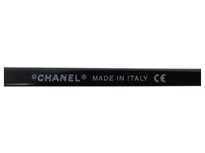 Chanel Sonnenbrille CC Logo mit Strass, grau getönt, randlos schwarz - Ansicht 6