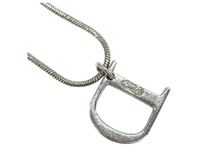 Collana argento con logo D di Christian Dior di John Galliano con strass - vista 3