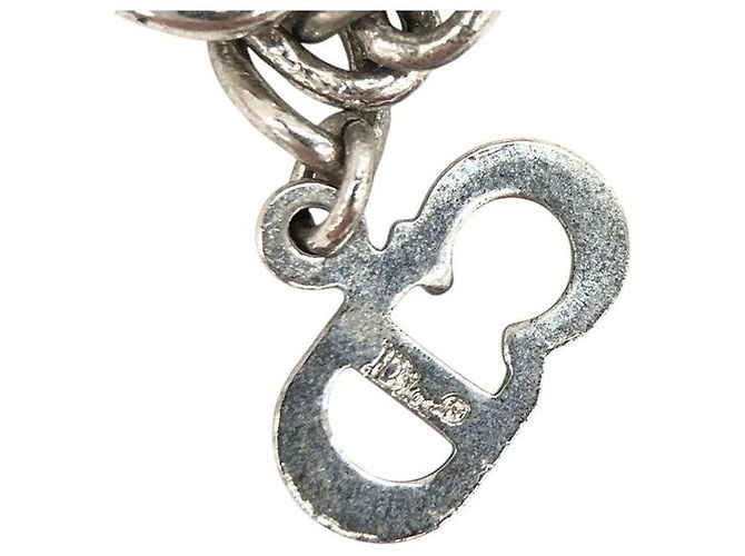 Collana argento con logo D di Christian Dior di John Galliano con strass - vista 6