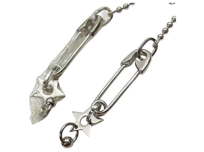 Orecchini lunghi in argento con spille da balia e chiavi di Christian Dior John Galliano - vista 5