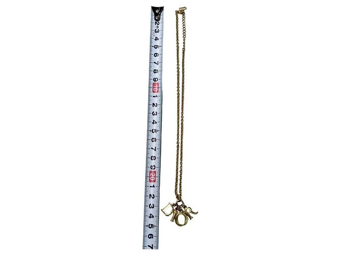 Collana in catena dorata con logo Christian Dior D'oro - vista 11