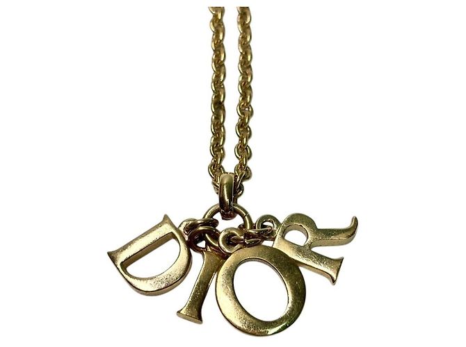 Collana in catena dorata con logo Christian Dior D'oro - vista 2