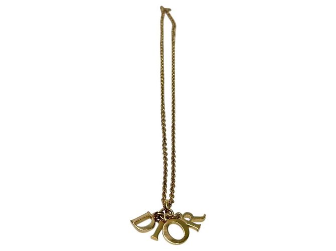 Collana in catena dorata con logo Christian Dior D'oro - vista 3