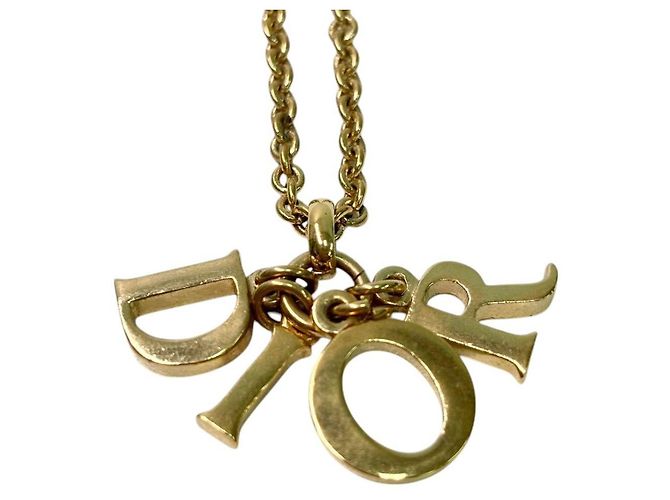 Collana in catena dorata con logo Christian Dior D'oro - vista 4