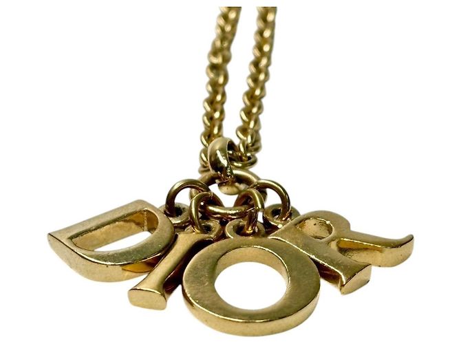 Collana in catena dorata con logo Christian Dior D'oro - vista 6