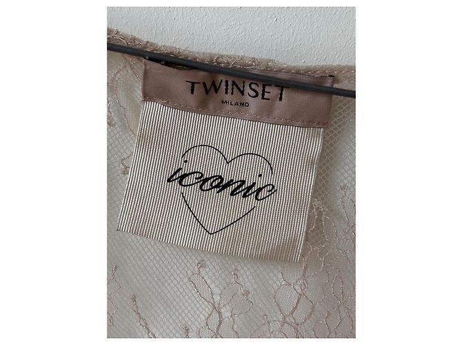 Twin Set Spitzenkleid in Rosa mit Rüschen Pink - Ansicht 4
