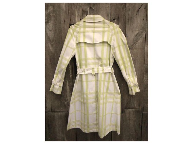 Gabardina Burberry de algodón blanca y verde claro Blanco - vista 2