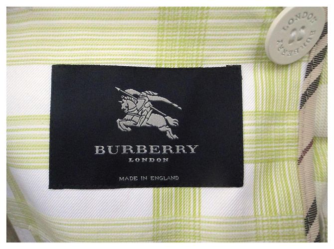 Gabardina Burberry de algodón blanca y verde claro Blanco - vista 3