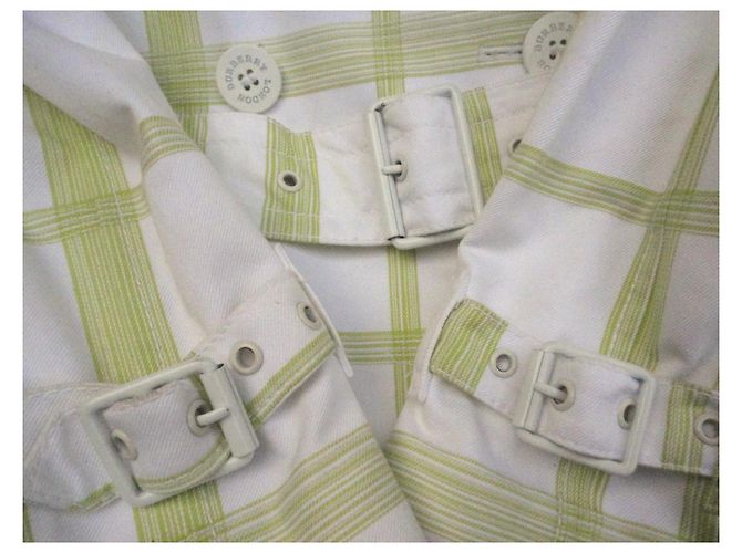 Gabardina Burberry de algodón blanca y verde claro Blanco - vista 5