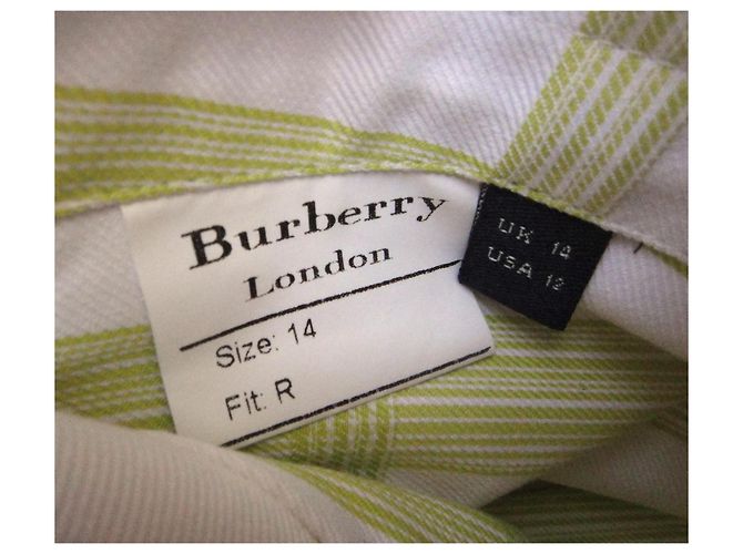 Gabardina Burberry de algodón blanca y verde claro Blanco - vista 6