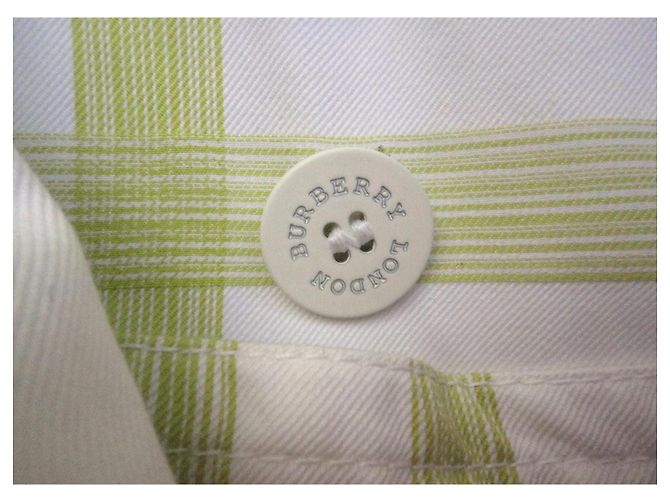 Gabardina Burberry de algodón blanca y verde claro Blanco - vista 7