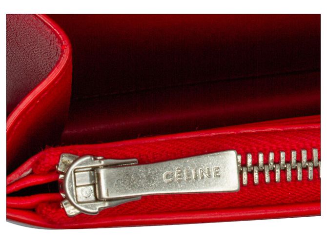 Céline Celine rotes Lederrahmen-Geldbörse mit Kette - Ansicht 7