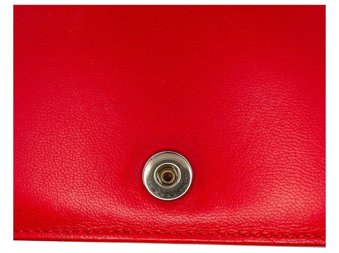 Céline Celine rotes Lederrahmen-Geldbörse mit Kette - Ansicht 8