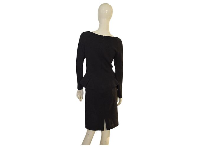 Roberto Cavalli Wollkleid in Anthrazitgrau Cocktailkleid - Ansicht 2