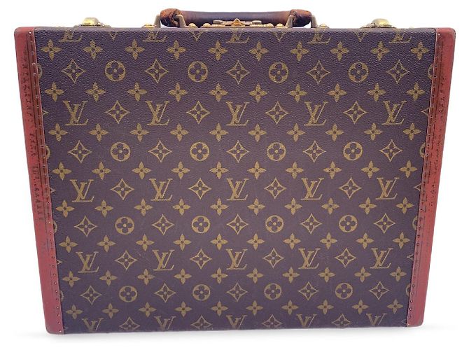 Pasta Executiva de Tecido Vintage Louis Vuitton Marrom - vista 3