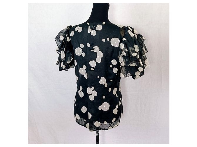 Vintage Givenchy Couture Bluse mit Puffärmeln Schwarz - Ansicht 2