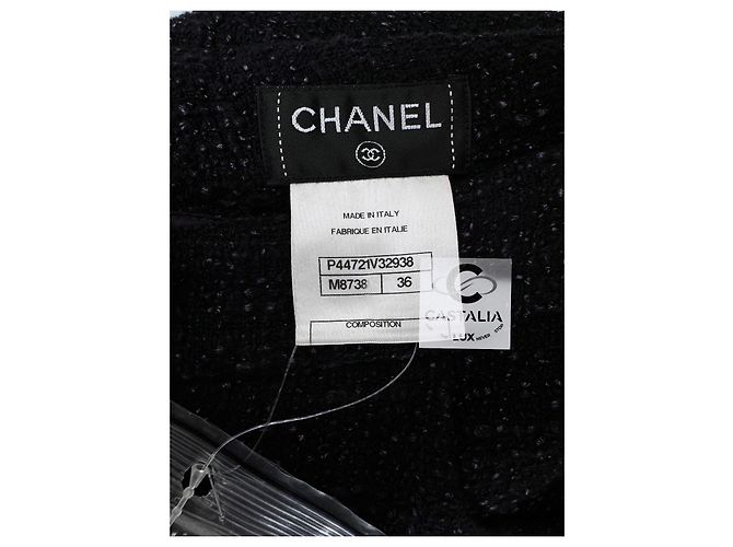 Chanel Nouveaux Pantalons en Tweed de Tapis Rouge Violet foncé - vue 7