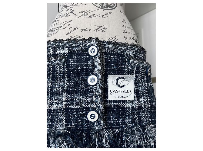Chanel Falda de tweed Lesage Colección Primavera 2018 Azul - vista 6