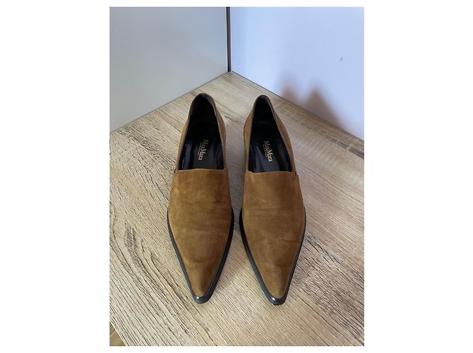 Mocassini Max Mara Marrone Cammello Pelle - vista 2