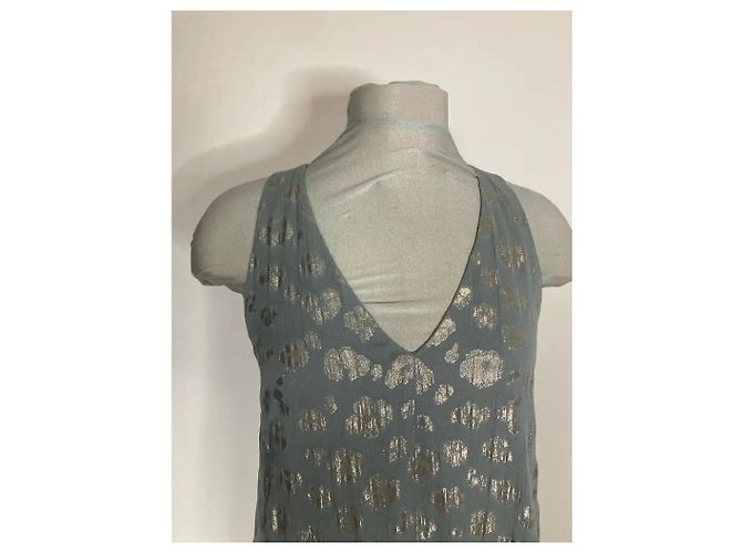 Chloé Seidenkleid Silber Gr. 36 - Ansicht 3