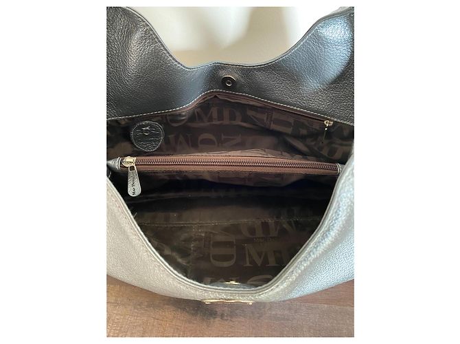 Borsa Mac Douglas in pelle grigio argento metallizzato Metallico - vista 10