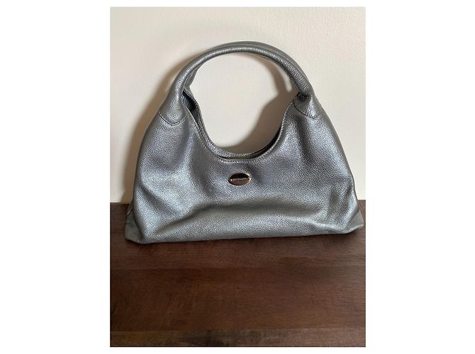 Borsa Mac Douglas in pelle grigio argento metallizzato Metallico - vista 12