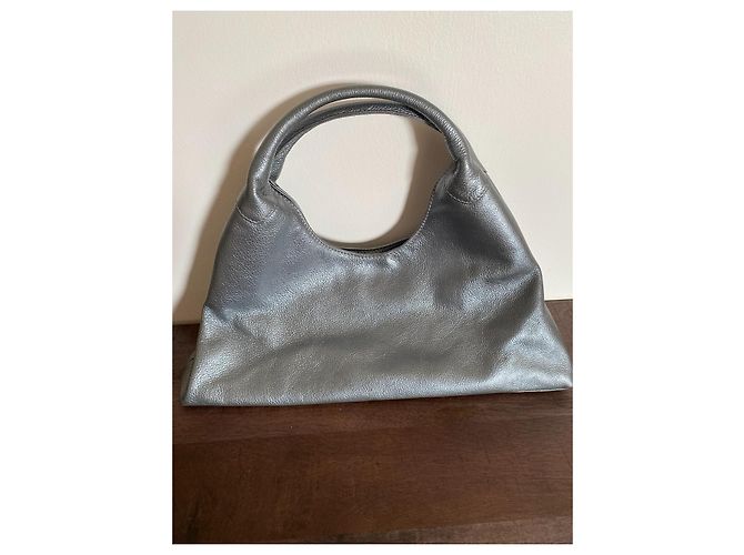 Borsa Mac Douglas in pelle grigio argento metallizzato Metallico - vista 13