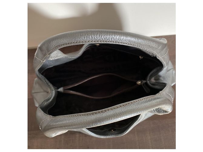 Borsa Mac Douglas in pelle grigio argento metallizzato Metallico - vista 14