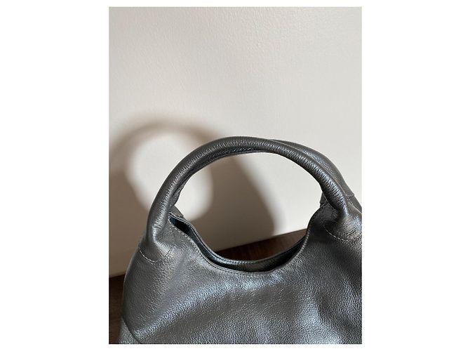 Borsa Mac Douglas in pelle grigio argento metallizzato Metallico - vista 3
